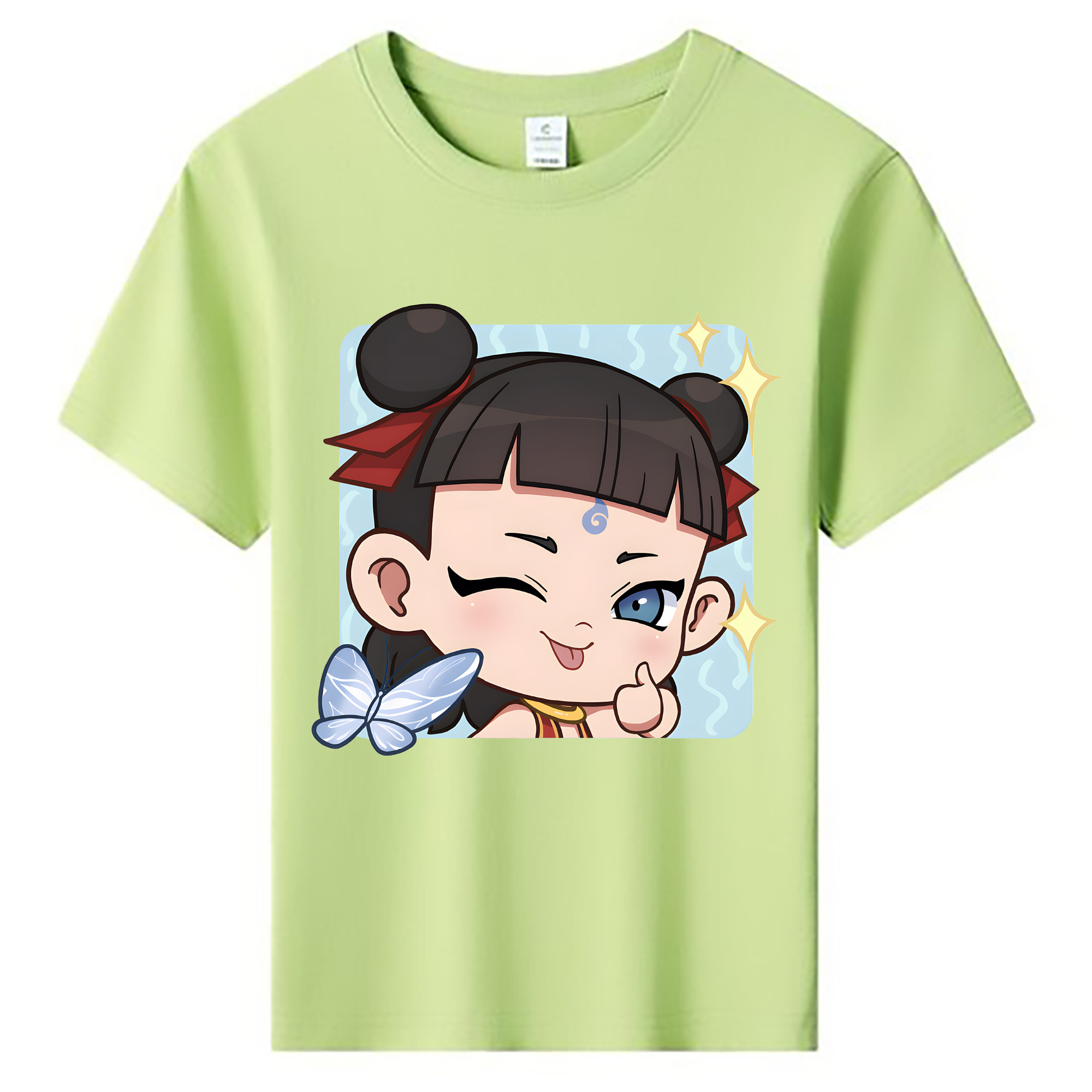 （画像用） Ne Zha 2 ナタ 魔童の大暴れ 綿100％キッズTシャツ（フロントプリント）
